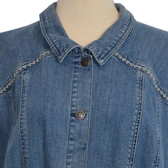 Vintage Liz & Me Signature Blue Jean Vest Embroidered - Picture 7 of 9
